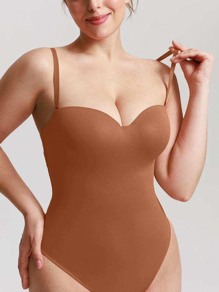 Shapewear Bodysuit in Brown, styled
