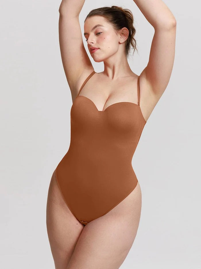 Shapewear Bodysuit in Brown, worn