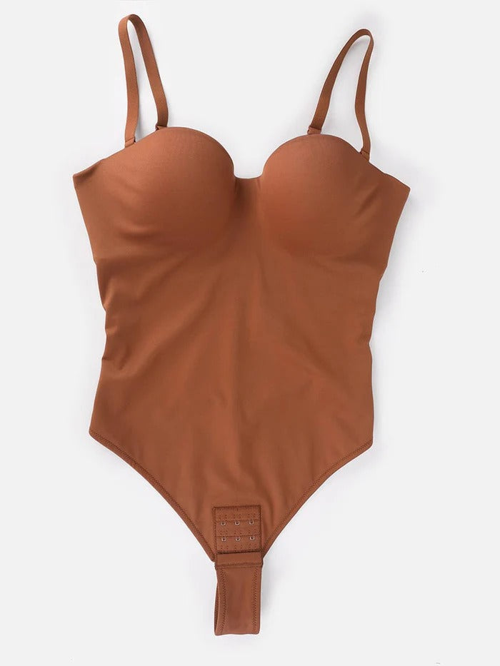 Shapewear Bodysuit in Brown, close up