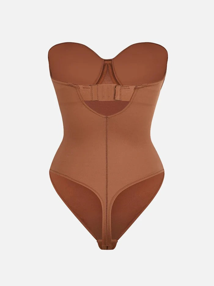 Shapewear Bodysuit in Brown, seated